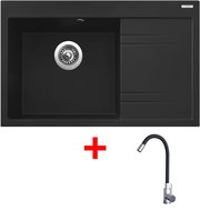 Sinks Rim 780 L Metalblack + Elasta stainless steel/black - Kitchen Sink and Tap Set