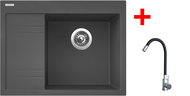 Sinks Rim 650 P Titanium + Elasta stainless steel/black - Kitchen Sink and Tap Set