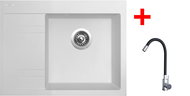 Sinks Rim 650 P Milk + Elasta stainless steel/black - Kitchen Sink and Tap Set
