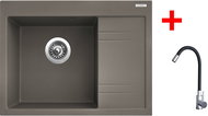 Sinks Rim 650 L Truffle + Elasta stainless steel/black - Kitchen Sink and Tap Set
