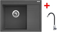 Sinks Rim 650 L Titanium + Elasta stainless steel/black - Kitchen Sink and Tap Set