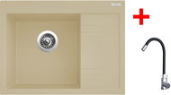 Sinks Rim 650 L Sahara + Elasta stainless steel/black - Kitchen Sink and Tap Set