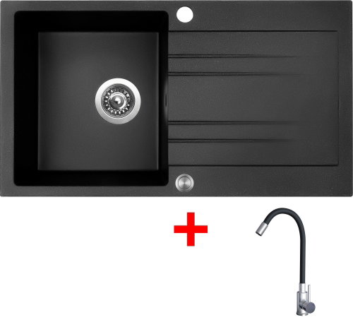 Sinks Rapid 780 XC Granblack + Elasta stainless steel/black - Kitchen Sink and Tap Set - Main image