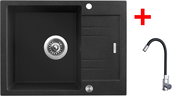 Sinks Rapid 580 XC Granblack + Elasta stainless steel/black - Kitchen Sink and Tap Set