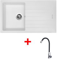 Sinks Perfecto 860 Milk + Elasta stainless steel/black - Kitchen Sink and Tap Set