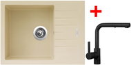 Sinks Perfecto 650 Sahara + Enigma S black matt - Kitchen Sink and Tap Set