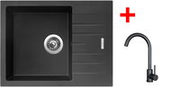 Sinks Perfecto 650 Pureblack + Arco black matt - Kitchen Sink and Tap Set