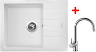 Sinks Perfecto 650 Milk + Vitalia glossy - Kitchen Sink and Tap Set