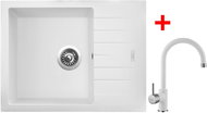 Sinks Perfecto 650 Milk + Vitalia GR - Kitchen Sink and Tap Set