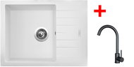 Sinks Perfecto 650 Milk + Arco černý matný - Set dřezu a baterie