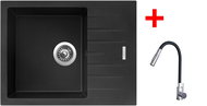 Sinks Perfecto 650 Metalblack + Elasta S stainless steel/black - Kitchen Sink and Tap Set