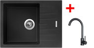 Sinks Perfecto 650 Metalblack + Arco black matt - Kitchen Sink and Tap Set