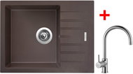 Sinks Perfecto 650 Marone + Vitalia lesklý - Set dřezu a baterie