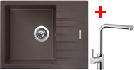 Sinks Perfecto 650 Marone + Elka glossy - Kitchen Sink and Tap Set