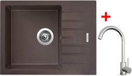 Sinks Perfecto 650 Marone + Arco all stainless steel - Kitchen Sink and Tap Set