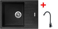Sinks Perfecto 650 Granblack + Elasta black matt - Kitchen Sink and Tap Set