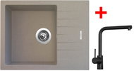 Sinks Perfecto 650 Avena + Elka black matt - Kitchen Sink and Tap Set