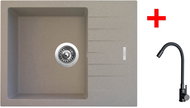 Sinks Perfecto 650 Avena + Elasta black matt - Kitchen Sink and Tap Set