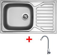 Sinks Okio 860 XXL + Elasta nerez/šedý - Set dřezu a baterie