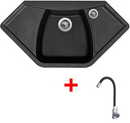 Sinks Naiky 980 Pureblack + Elasta stainless steel/black - Kitchen Sink and Tap Set
