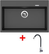 Sinks Maximo 780 Metalblack + Elasta stainless steel/black - Kitchen Sink and Tap Set