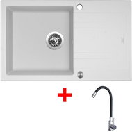 Sinks Linea 780 XC Milk + Elasta stainless steel/black - Kitchen Sink and Tap Set