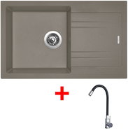 Sinks Linea 780 Truffle + Elasta stainless steel/black - Kitchen Sink and Tap Set