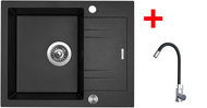 Sinks Linea 600 XC Metalblack + Elasta stainless steel/black - Kitchen Sink and Tap Set