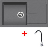 Sinks Infinity 860 Titanium + Elasta stainless steel/black - Kitchen Sink and Tap Set