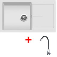 Sinks Infinity 860 Milk + Elasta stainless steel/black - Kitchen Sink and Tap Set