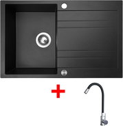 Sinks Grande 800 XC Granblack + Elasta stainless steel/black - Kitchen Sink and Tap Set