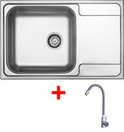 Sinks Grand 790 + Elasta stainless steel/gray - Kitchen Sink and Tap Set