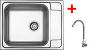 Sinks Grand 630 + Elasta nerez/šedý - Set dřezu a baterie