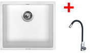Sinks Frame 457 Milk + Elasta stainless steel/black - Kitchen Sink and Tap Set