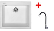Sinks Cube 560 Milk + Elasta stainless steel/black - Kitchen Sink and Tap Set