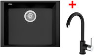 Sinks Cube 490U Nanoblack + Mix 35 Nanoblack - Kitchen Sink and Tap Set