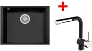 Sinks Cube 490U Nanoblack + Mix 3 P Nanoblack - Kitchen Sink and Tap Set