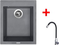 Sinks Cube 410 Titanium + Elasta stainless steel/black - Kitchen Sink and Tap Set