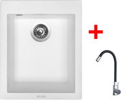Sinks Cube 410 Milk + Elasta stainless steel/black - Kitchen Sink and Tap Set