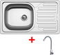 Set dřezu a baterie Sinks Classic 760 + Elasta nerez/šedý - Set dřezu a baterie