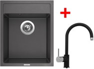 Sinks Classic 400 Pureblack + Vitalia GR - Kitchen Sink and Tap Set