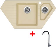 Sinks Bravo 850.1 Sahara + Elasta stainless steel/black - Kitchen Sink and Tap Set