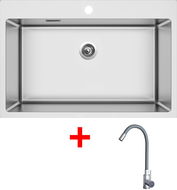 Sinks Blocker 760 + Elasta nerez/šedý - Set dřezu a baterie