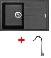 Sinks Best 780 Granblack + Elasta stainless steel/black - Kitchen Sink and Tap Set
