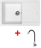 Sinks Amanda 780 Milk + Elasta stainless steel/black - Kitchen Sink and Tap Set