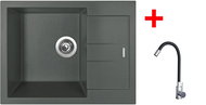 Sinks Amanda 650 Titanium + Elasta stainless steel/black - Kitchen Sink and Tap Set