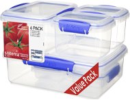 SISTEMA Klip It 6 Clear Food Containers with Blue Clip (2 x 200ml, 2 x 400ml, 1x1l, 1x2l) - Food Container Set