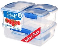 SISTEMA Fresh 6 Pack Aufbewahrungs-Dosen 1760 Blue (2 x 200 ml, 2 x 400 ml, 1 x 1 Liter, 1 x 2 Liter) - Dosen-Set