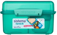 Sistema Tříkomorová krabička s nádobou na jogurt s dvojitým víčkem 2 l, zelená - Svačinový box