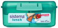 Sistema Tříkomorová krabička s nádobou na jogurt a 2 tácky 1,25 l, zelená - Svačinový box